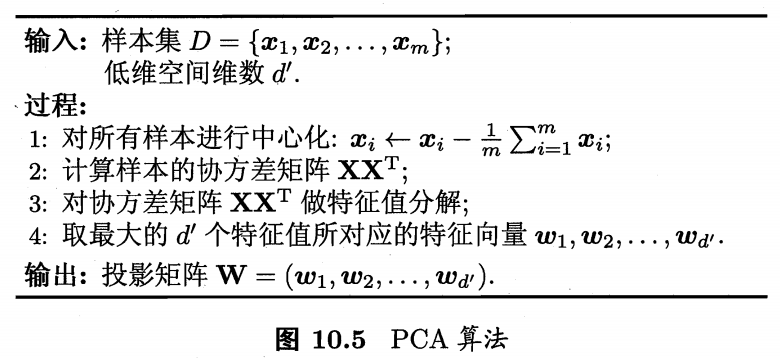 PCA 算法流程