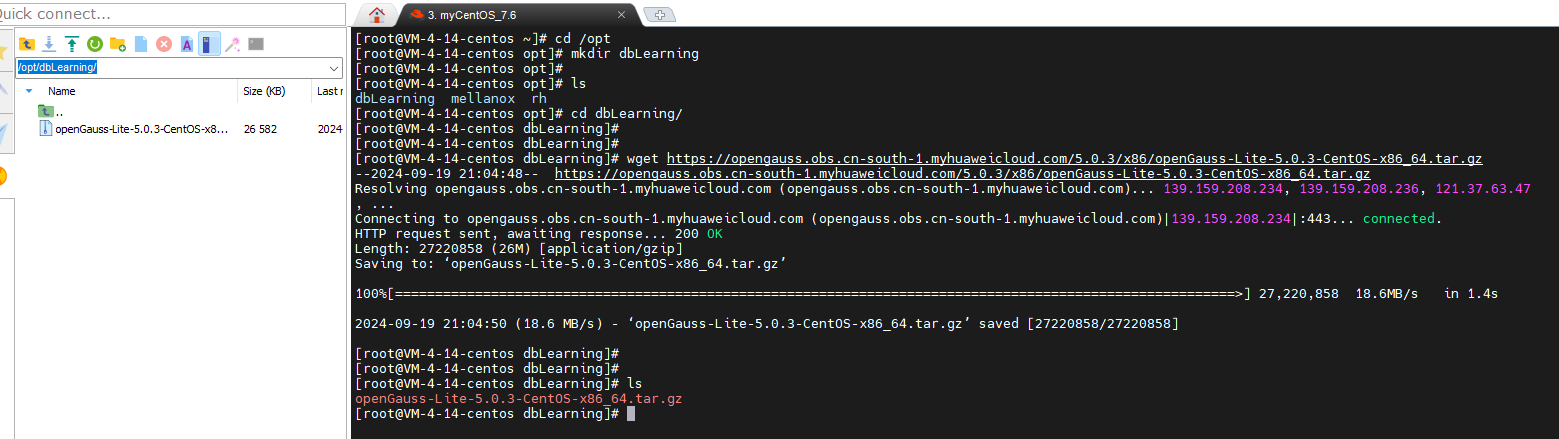 使用 wget 命令下载安装包至云服务器