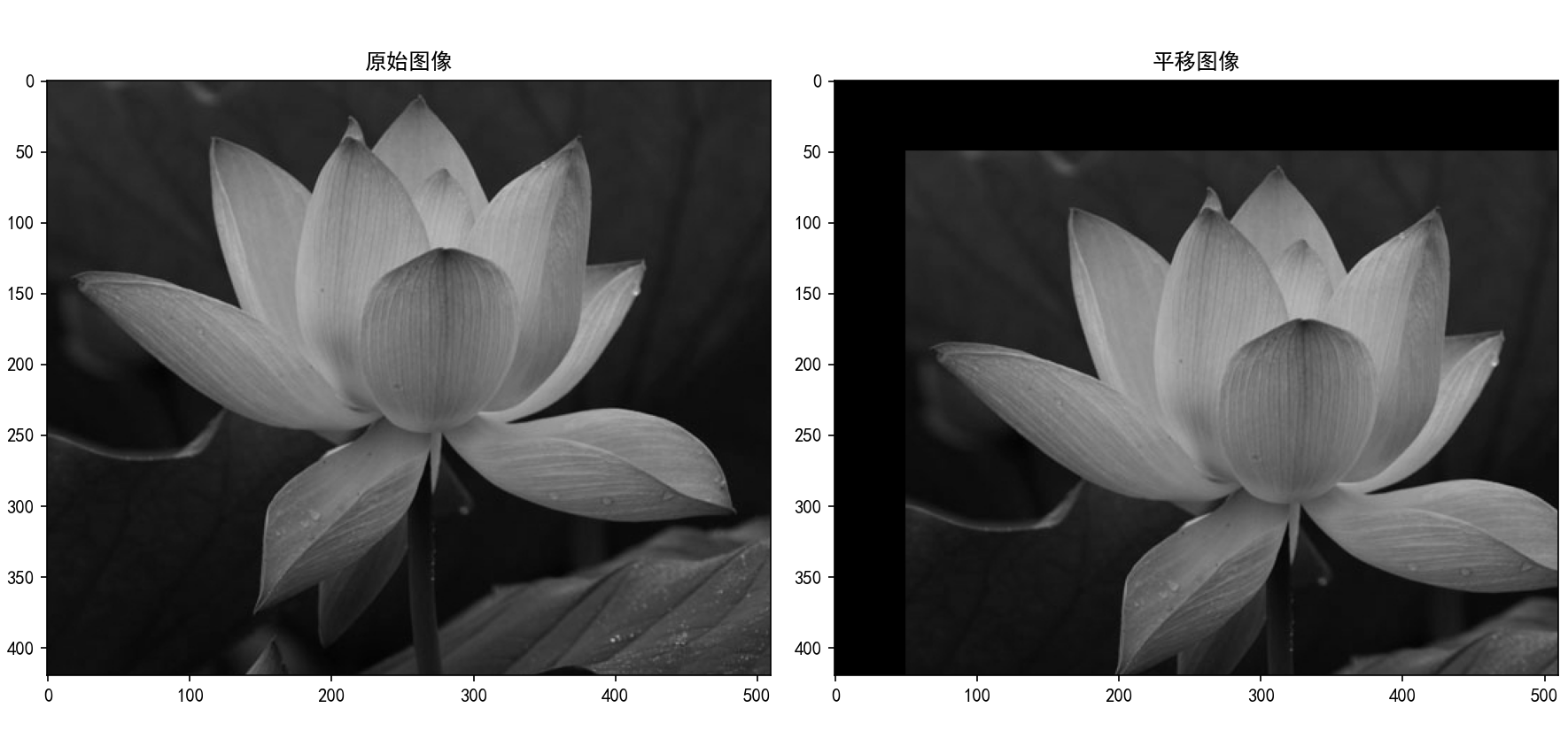 python 平移结果